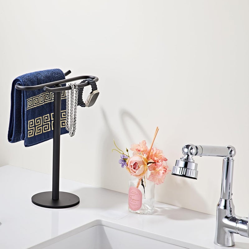 BTHRMHW Matte Black Hand Towel Holder Stand,13 Inch Free-Standing Towel Rack, SUS304 Stainless Steel Towel Bar Rack Stand, Tower Bar for Bathroom Kitchen Vanity Countertop… - Image 4